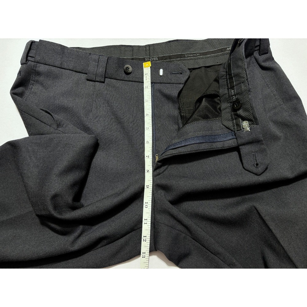 MEYER Dress Pants Trousers Slacks Wool Blend Stretch Expandible Waist Mens 34x32 - Picture 14 of 14